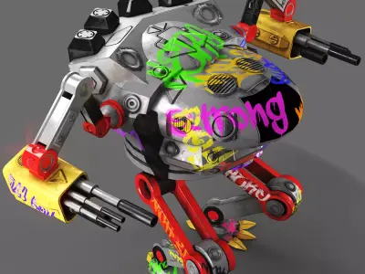 graphity mech Low-poly 3D model