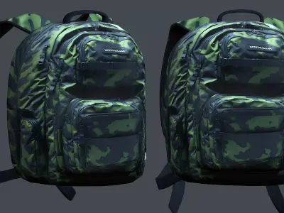 Backpack Camping Generic military human bag storqge baggage Low-poly 3D model 4