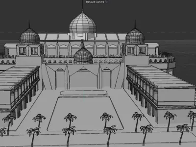 Arabic Masjid Palace M3 Low-poly 3D model