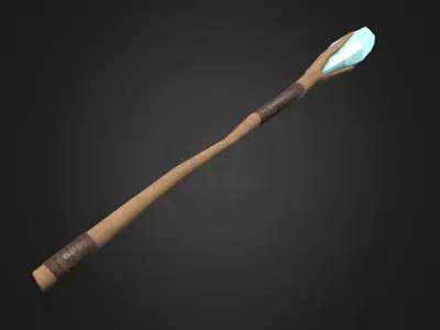 Magic Staff - Cold Night Low-poly 3D model
