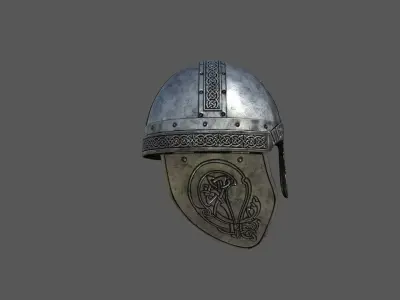 Viking helmet Low-poly 3D model 3
