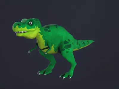 T-rex Cartoon Low-poly 3D model