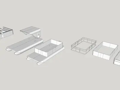 Pontoon Boat HO and N scales 3D print model