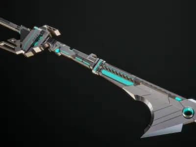 Sci-fi sword Cyber hook Low-poly 3D model