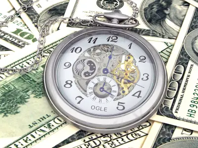  Time is money  Watch and dollars 3D model
