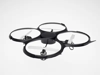 UDI U818A Drone Quadocopter Low-poly 3D model