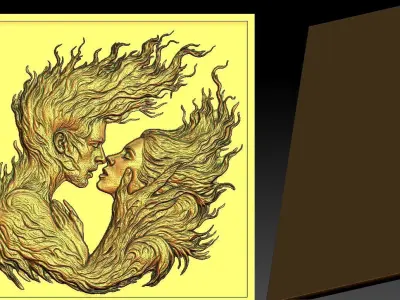 1 fire of love CNC Relief Model 3D print model
