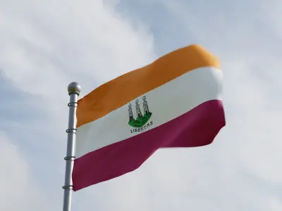 Animated San Marino Flags  3D model