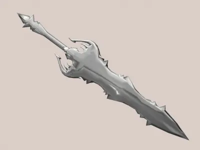 Futuristic Sword Low-poly 3D model 2