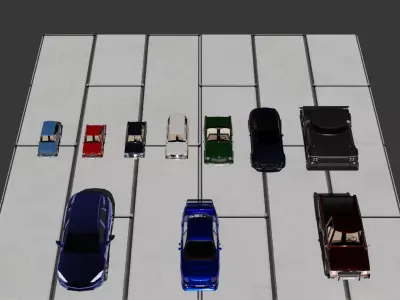 Stylized Modern Vehicle Collection 10 Unique Cars Low-poly 3D model