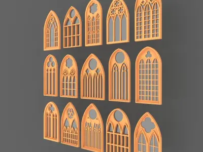 Gothic Windows Collections 3D model