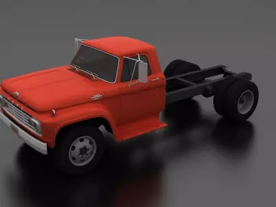 F-Series F-600 Truck Chassis 1963 Low-poly 3D model