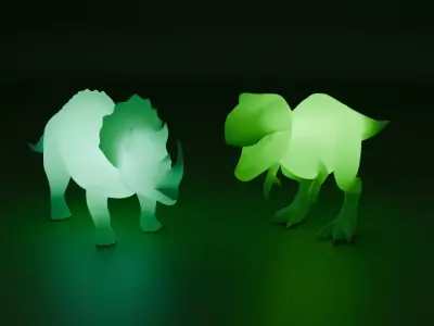 Dinosaur indirect lighting Low-poly 3D model