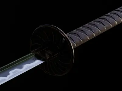 Katana Game Ready Asset Low-poly 3D model