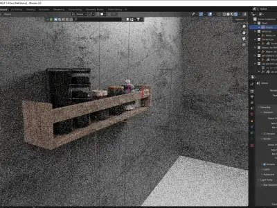 Wall Jars Shelf Free 3D model