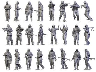 German winter soldiers ww2 3D print model