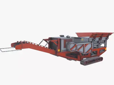 Mobile impact crusher 3D model