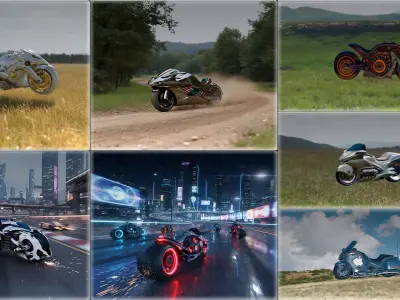 Futuristic Motorcycle 3D Pack  Sci Fi Bikes Collection 3D model