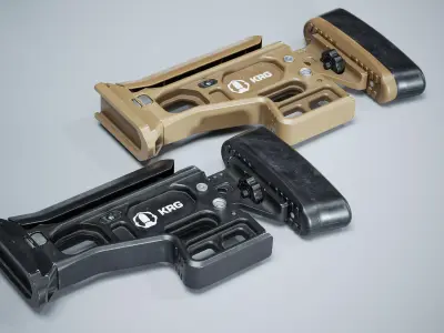 FN SCAR tactical stock Low-poly 3D model