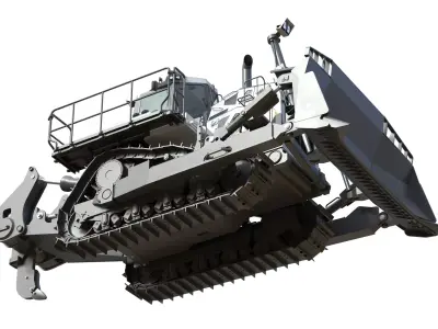Liebherr PR776 Litronic Crawler Tractor Low-poly 3D model