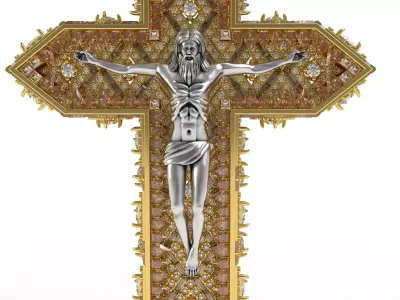 Jesus Cross Hip hop Pendant 3D print model