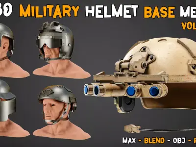 30 Military Helmet Base Mesh   Vol 04   Low-poly 3D model