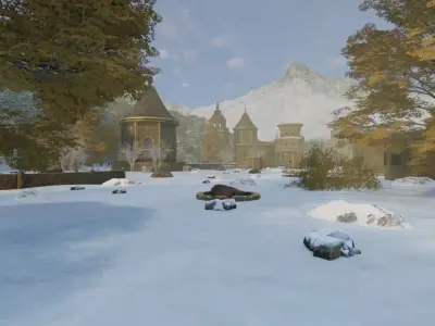 Snowy Architectural Ruins 3D model