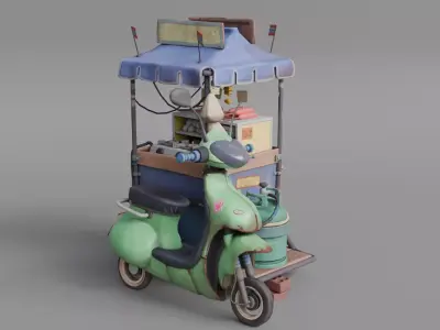 Food bike Low-poly 3D model