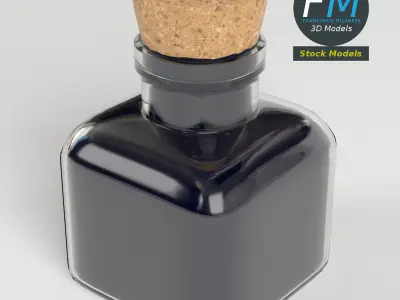 Vintage ink bottle 3D model