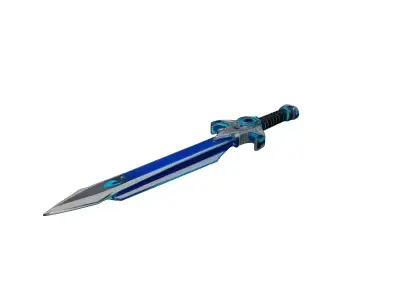 Futuristic Energy Sword with Blue Blade 3D model