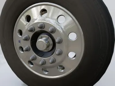 Heavy Duty Truck and Bus Wheels and Tires 3D model
