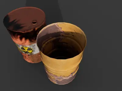 Toxic waste barrel Low-poly 3D model purchase