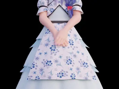 Little Girl - Fully Rigged Low-poly 3D model