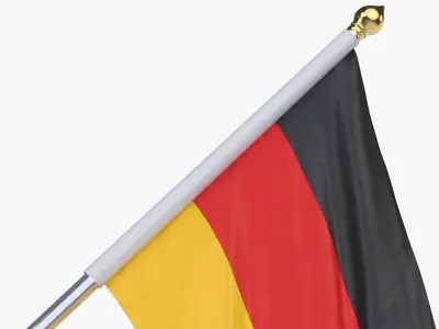 Germany Cloth Flag Wall Mount Animated 3D model