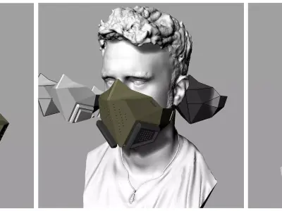 Half Mask Airsoft  3D print model