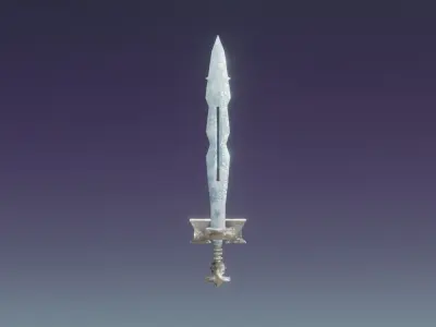 Fantasy Frozen Ice Sword - Elemental Sword Low-poly 3D model