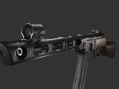 PPsH-41 Low Poly ak - rifle Low-poly 3D model