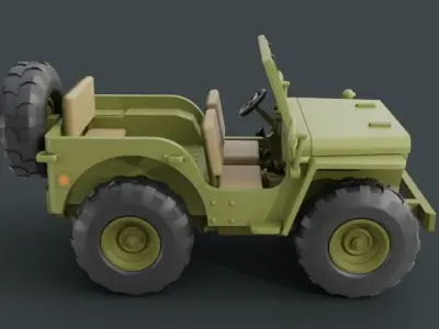 Jeep Willys Super Deformed Miniature 3D print model by tsayuti