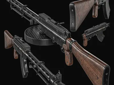 Lahti-Saloranta M26 LMG Low-poly 3D model