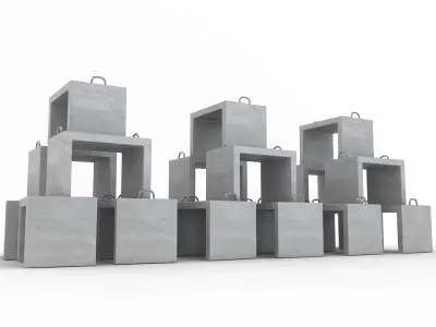 Stack Of Concrete Blocks 3D model
