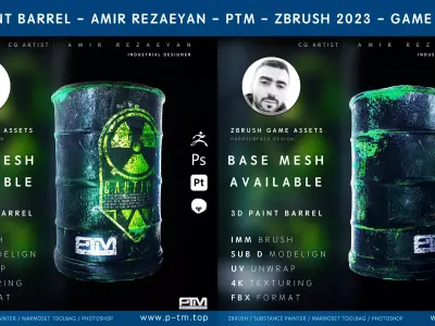 Rusty Metal Barrel PTM - Amir Rezaeyan Free 3D model