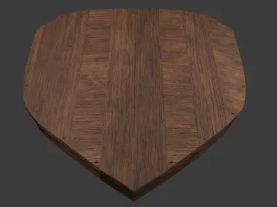 Wooden shield Low-poly 3D model 18