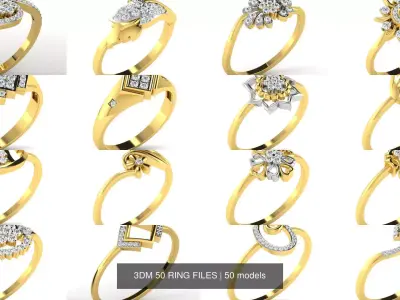 3DM 50 RING FILES 3D Model Pack