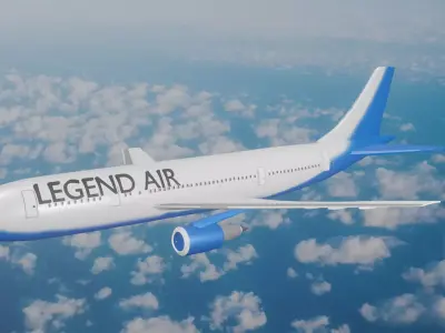 Aeroplane Airbus A380 custom design 3D model