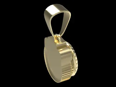  Space Ship Engine Gold Pendant 
