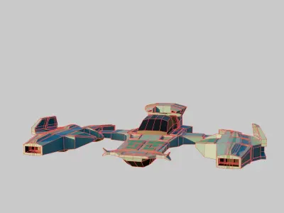 Low poly spaceship Free 3D model