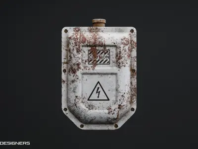 Rusty Electrical Switch Box Low-poly 3D model