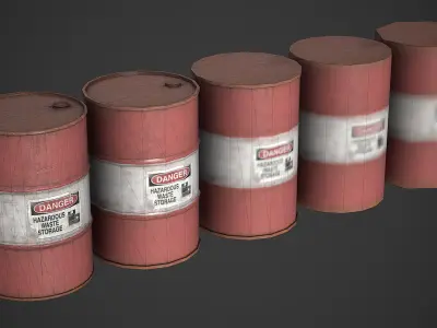 Metal Barrel Container Free low-poly 3D model