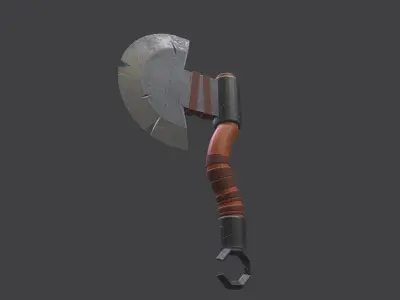 Stylized Axe Low-poly 3D model 12
