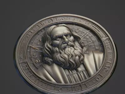 Galileo Galilei Medallion 3D print model purchase